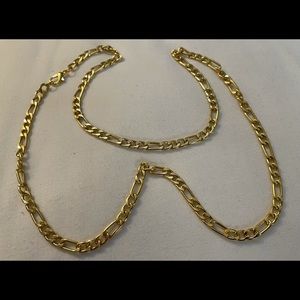 24K gold tone chain 24” long very fine but solid